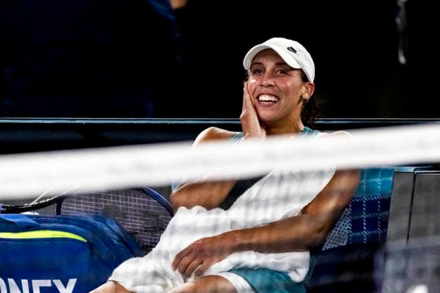 MELBOURNE, VIC - JANUARY 25: Madison Keys of the United States of America shows her disbelief after winning the Women s Singles Finals of the 2025 Australian Open on January 25 2025, at Melbourne Park in Melbourne, Australia. (Photo by Jason Heidrich Icon Sportswire) TENNIS: JAN 25 Australian Open EDITORIAL USE ONLY Icon250125023
