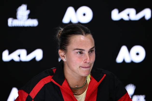 TENNIS AUSTRALIAN OPEN, Aryna Sabalenka of Belarus speaks to the media during a press conference, PK, Pressekonferenz following her Women?s final loss to Madison Keys of the USA during the 2025 Australian Open at Melbourne Park in Melbourne, Saturday, January 25, 2025. ( NO ARCHIVING, EDITORIAL USE ONLY, NO USE IN BOOKS WITHOUT CONSENT MELBOURNE VICTORIA AUSTRALIA  Copyright: xJOELxCARRETTx 20250125120547128725