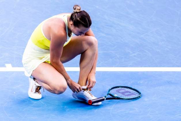 MELBOURNE, VIC - JANUARY 25: Aryna Sabalenka of Belarus in action during the Women s Singles Finals of the 2025 Australian Open on January 25 2025, at Melbourne Park in Melbourne, Australia. (Photo by Jason Heidrich Icon Sportswire) TENNIS: JAN 25 Australian Open EDITORIAL USE ONLY Icon250125083