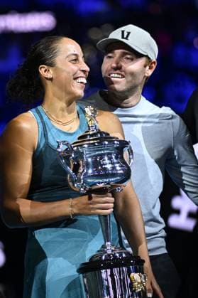 Australian Open - Women’s final - Melbourne Madison Keys (USA) with her husband Bjorn Fratanglo after she wins her first Gran Slam title defeating Arena Sabalenka (RUS) in the women’s final at the 2025 Australian Open at Melbourne Park in Melbourne, Australia, on January 25, 2025. Photo by Corinne Dubreuil ABACAPRESS.COM Melbourne Australia  Copyright: xDubreuilxCorinne ABACAx