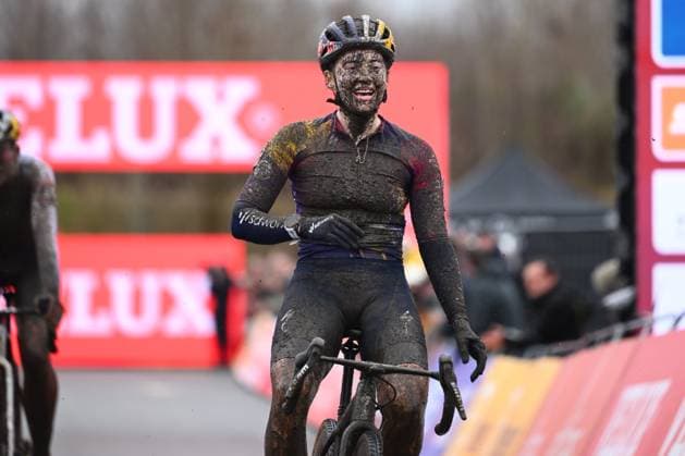 UCI Cyclocross World Cup Maasmechelen 2025 MAASMECHELEN, BELGIUM - JANUARY 25 : Vas Kata Blanka (HUN) of Team Sd Worx - Protime winning the 11th leg of the UCI Cyclocross World Cup Series 2024-2025 women elite race on January 25, 2025 in Maasmechelen, Belgium, 25 01 2025 Maasmechelen Belgium  Copyright: xVincentxKalutx