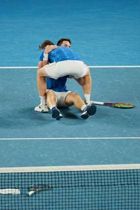 Harri Heliövaara of Finland and Henry Patten of Great Britain celebrate winning the Australian Open Men s Doubles final Australian Open, Day Fourteen, Tennis, Melbourne Park, Melbourne, Australia - 25 Jan 2025  Copyright: xRachelxBach Shutterstockx 15108801cj