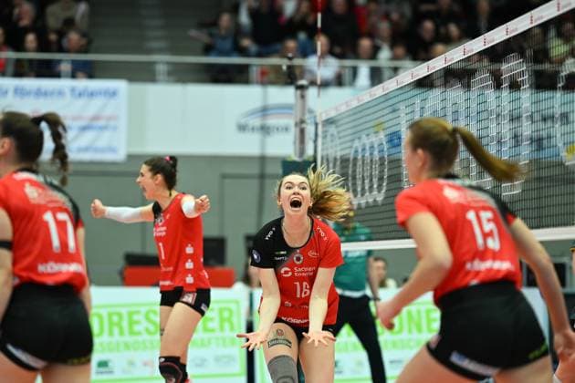 Emma Clothier Dresdner SC, 16 Dresdner SC vs SC Potsdam, 1 Volleyball Bundesliga Women, Season 2024 2025, 25 01 2025 Dresdner SC vs SC Potsdam, 1 Volleyball Bundesliga Women, Season 2024 2025, 25 01 2025 Dresden Copyright: xEibner-Pressefoto xHoepnerx EP_PHR
