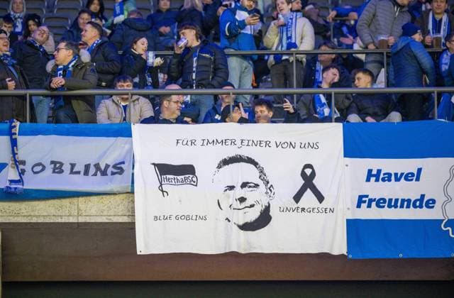 Soccer, Men, Season 2024 2025, 2 Bundesliga 19 Matchday , Hertha BSC Hamburger SV, Hertha fans remember former president Kay Bernstein, who died in 2024, 25 01 2025, Copyright: xSebastianxRäppold MatthiasxKochx