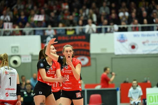 Sarah Straube Dresdner SC, 18 Dresdner SC vs SC Potsdam, 1 Volleyball Bundesliga Women, Season 2024 2025, 25 01 2025 Dresdner SC vs SC Potsdam, 1 Volleyball Bundesliga Women, Season 2024 2025, 25 01 2025 Dresden Copyright: xEibner-Pressefoto xHoepnerx EP_PHR