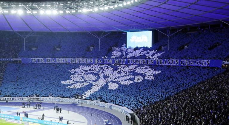 Choreography of the Hertha fans the Berlin way we watered your tree with our tears Sports Football Soccer DFL 2 Bundesliga Men 19 Matchday Season 2024 2025 25 12 2024 Hertha BSC Berlin vs Hamburger SV HSV DFL regulations prohibit any use of photographs as image sequences and or quasi video