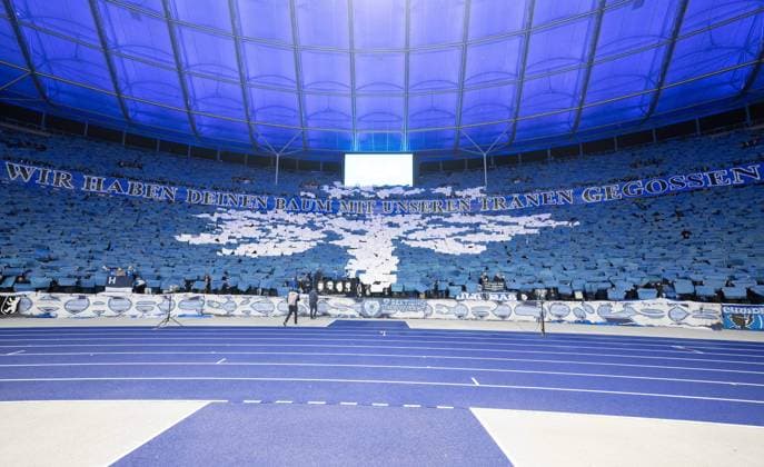 Soccer, Men, Season 2024 2025, 2 Bundesliga 19 Matchday , Hertha BSC Hamburger SV, Hertha fans remember former president Kay Bernstein, who died in 2024, We watered your tree with our tears, 25 01 2025, Copyright: xSebastianxRäppold MatthiasxKochx