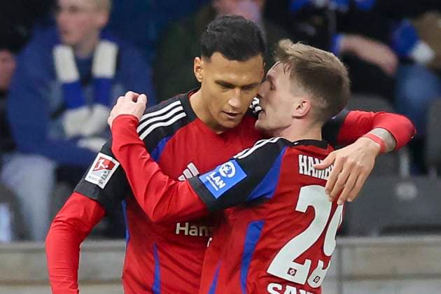 Davie Selke Hamburger SV celebrates his goal for 0 1 with Emir Sahiti Hamburger SV , 2 Bundesliga, Hertha BSC vs Hamburger SV, Olympiastadion, January 25, 2025 in Berlin, Germany Photo by Marco Steinbrenner DeFodi Images Davie Selke Hamburger SV celebrates after scoring his teams first goal with Emir Sahiti Hamburger SV , 2 Bundesliga, Hertha BSC vs Hamburger SV, Olympiastadion, January 25, 2025 in Berlin, Germany Photo by Marco Steinbrenner DeFodi Images DFB DFL REGULATIONS PROHIBIT ANY USE OF PHOTOGRAPHS AS IMAGE SEQUENCES AND OR QUASI VIDEO Defodi 700 berlin hsv 20250125 006 Defodi-700 DFB DFL REGULATIONS PROHIBIT ANY USE OF PHOTOGRAPHS AS IMAGE SEQUENCES AND OR QUASI-VIDEO.