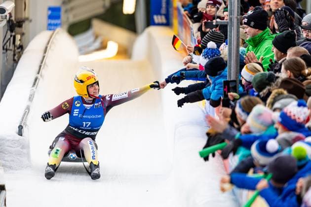 Bilder des Jahres 2025, Sport 01 Januar Sport Themen der Woche KW04 Sport Bilder des Tages 25.01.2025, GER, Rennrodeln, Saison 24 25, Maenner, 7.Ebersbaecher Rodel Weltcup 2024 2025 - 2.Ebersbaecher Mixed Weltcup presented by Skechers, WomenÂ s Single Anna Berreiter (GER) 98559 Oberhof LOTTO Thüringen EISARENA Oberho Thüringen Deutschland *** 25 01 2025, GER, Luge, Season 24 25, Men, 7 Ebersbaecher Luge World Cup 2024 2025 2 Ebersbaecher Mixed World Cup presented by Skechers, WomenÂ s Single Anna Berreiter GER 98559 Oberhof LOTTO Thüringen EISARENA Oberho Thüringen Germany