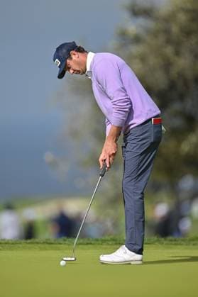 January 25, 2025: Harris English putts on the 2nd hole during the final round of the Farmers Insurance Open on Torrey Pines South Course in San Diego, California. CSM San Diego USA - ZUMAc04_ 20250125_zma_c04_090 Copyright: xJustinxFinex