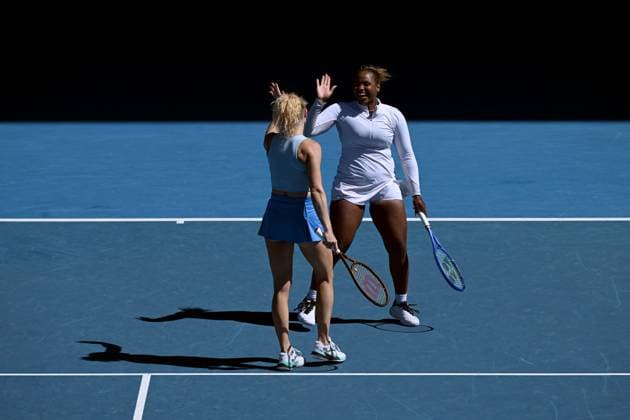 TENNIS AUSTRALIAN OPEN, Katerina Siniakova (left) of the Czech Republic and Taylor Townsend (right) of the USA during Women?s Doubles final against Jelena Ostapenko of Latvia and Su-Wei Hsieh of Chinese Taipei during the 2025 Australian Open at Melbourne Park in Melbourne, Sunday, January 26, 2025. ( NO ARCHIVING, EDITORIAL USE ONLY, NO USE IN BOOKS WITHOUT CONSENT MELBOURNE VICTORIA AUSTRALIA  Copyright: xJAMESxROSSx 20250126156559158138
