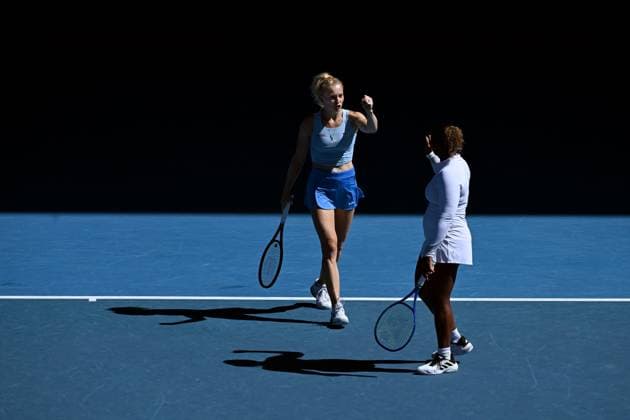 TENNIS AUSTRALIAN OPEN, Katerina Siniakova (left) of the Czech Republic and Taylor Townsend (right) of the USA during Women?s Doubles final against Jelena Ostapenko of Latvia and Su-Wei Hsieh of Chinese Taipei during the 2025 Australian Open at Melbourne Park in Melbourne, Sunday, January 26, 2025. ( NO ARCHIVING, EDITORIAL USE ONLY, NO USE IN BOOKS WITHOUT CONSENT MELBOURNE VICTORIA AUSTRALIA  Copyright: xJAMESxROSSx 20250126189005255070