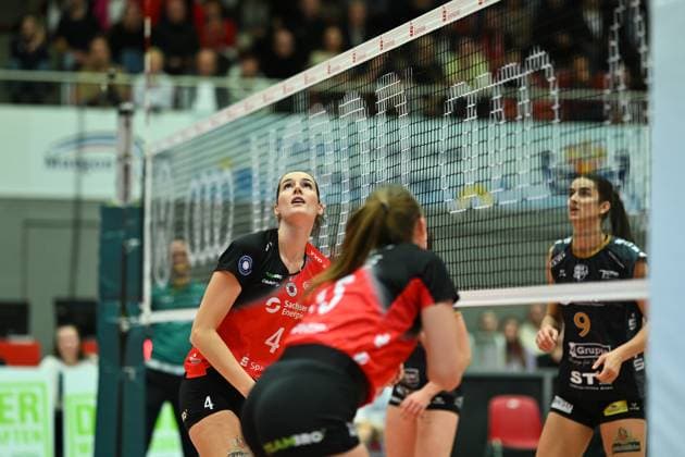 Nathalie Lemmens Dresdner SC, 4 Dresdner SC vs SC Potsdam, 1 Volleyball Bundesliga Women, Season 2024 2025, 25 01 2025 Dresdner SC vs SC Potsdam, 1 Volleyball Bundesliga Women, Season 2024 2025, 25 01 2025 Dresden Copyright: xEibner-Pressefoto xHoepnerx EP_PHR