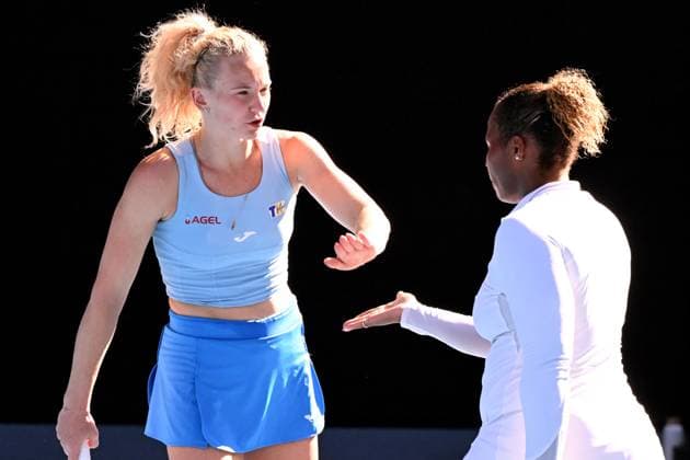 TENNIS AUSTRALIAN OPEN, Katerina Siniakova (right) of the Czech Republic and Taylor Townsend (left) of the USA celebrate match point during Women?s Doubles final win over Jelena Ostapenko of Latvia and Su-Wei Hsieh of Chinese Taipei during the 2025 Australian Open at Melbourne Park in Melbourne, Sunday, January 26, 2025. ( NO ARCHIVING, EDITORIAL USE ONLY, NO USE IN BOOKS WITHOUT CONSENT MELBOURNE VICTORIA AUSTRALIA  Copyright: xJAMESxROSSx 20250126112568320690