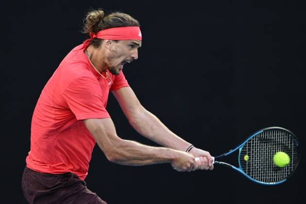 TENNIS AUSTRALIAN OPEN, Alexander Zverev of Germany in action during the Men?s singles final against Jannik Sinner of Italy at the 2025 Australian Open at Melbourne Park in Melbourne, Sunday, January 26, 2025. ( NO ARCHIVING, EDITORIAL USE ONLY, NO USE IN BOOKS WITHOUT CONSENT MELBOURNE VICTORIA AUSTRALIA  Copyright: xJOELxCARRETTx 20250126146358751710