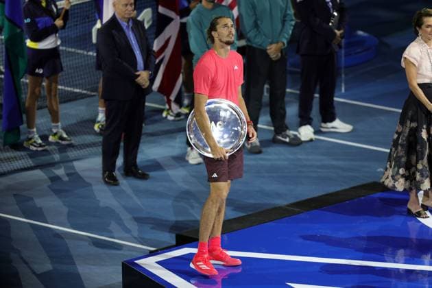 Alexander Zverev of Germany holds the Runner s Up trophy Australian Open, Day Fifteen, Tennis, Melbourne Park, Melbourne, Australia - 26 Jan 2025  Copyright: xRachelxBach Shutterstockx 15108805aa