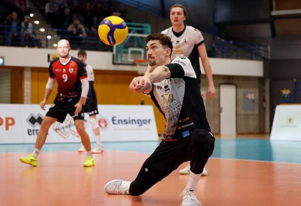 BAU 26 01 2025 Ludwigsburg Volleyball Barock Volleys MTV Ludwigsburg vs TV Bühl, Tim Köpfli LB, front