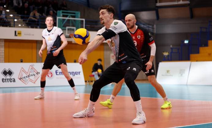 BAU 26 01 2025 Ludwigsburg Volleyball Barock Volleys MTV Ludwigsburg vs TV Bühl, Tim Köpfli LB, front