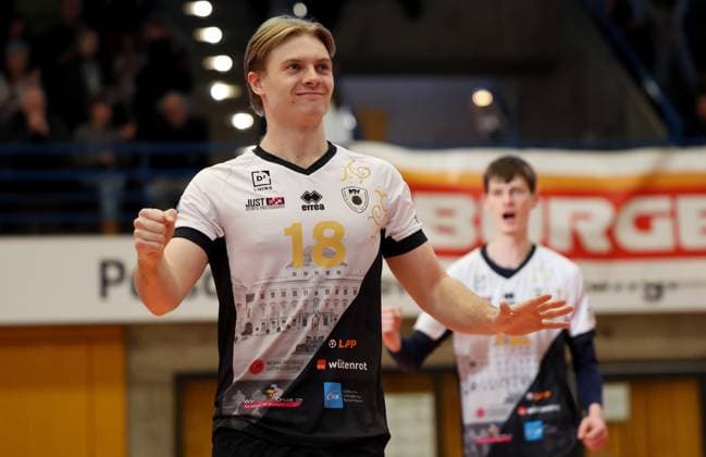 BAU 26 01 2025 Ludwigsburg Volleyball Barock Volleys MTV Ludwigsburg vs TV Bühl, Ryan Slater LB cheers
