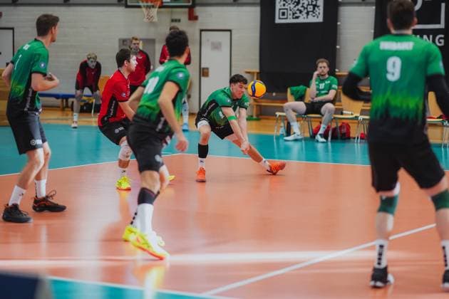 Fynn Kraemer TV Buehl, 03 at the reception, Barock Volleys MTV Ludwigsburg vs TV Buehl, Volleyball, 2 Volleyball Bundesliga, 2 BLM Sued, Men, 15 Matchday, Season 2024 2025, 26 01 2025, Barock Volleys MTV Ludwigsburg vs TV Buehl, Volleyball, 2 Volleyball Bundesliga, 2 BLM Sued, Men, 15 Matchday, Season 2024 2025, 26 01 2025 Ludwigsburg Copyright: xEibner-Pressefoto LarsxNeumannx EP_LNN