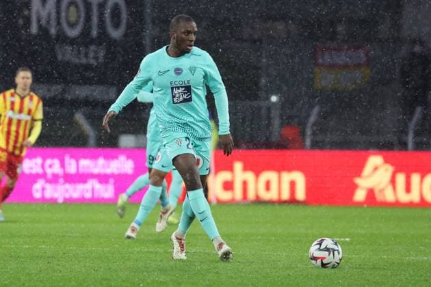 FOOTBALL : RC Lens vs Angers SCO - Ligue 1 - 26 01 2025 Emmanuel BIUMLA (Angers SCO) lors du match RC Lens - Angers SCO, Ligue 1, stade Bollaert-Delelis, le 26 janvier 2025  Copyright: xLaurentxSANSONx