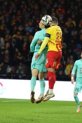 FOOTBALL : RC Lens vs Angers SCO - Ligue 1 - 26 01 2025 lors du match RC Lens - Angers SCO, Ligue 1, stade Bollaert-Delelis, le 26 janvier 2025  Copyright: xLaurentxSANSONx