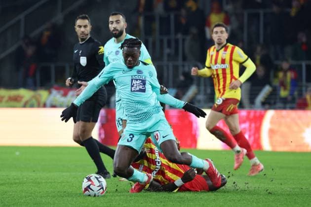 FOOTBALL : RC Lens vs Angers SCO - Ligue 1 - 26 01 2025 Jacques EKOMIE (Angers SCO) lors du match RC Lens - Angers SCO, Ligue 1, stade Bollaert-Delelis, le 26 janvier 2025  Copyright: xLaurentxSANSONx
