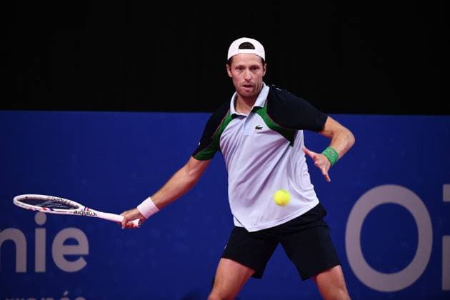 TENNIS : Open Sud de France ATP, Tennis Herren 250 - 27 01 2025 MONTPELLIER, FRANCE - JANUARY 27 : Hugo GRENIER (FRA) during the 1st round of the ATP 250 Open Sud de France tournament in Montpellier, France on January 27th, 2025. MontpellierFrance  Copyright: xValentinaxClaretx