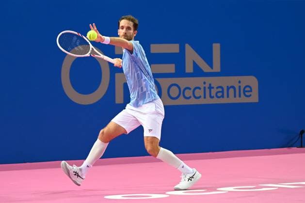 TENNIS : Open Sud de France ATP, Tennis Herren 250 - 27 01 2025 MONTPELLIER, FRANCE - JANUARY 27 : Constant LESTIENNE (FRA) during the 1st round of the ATP 250 Open Sud de France tournament in Montpellier, France on January 27th, 2025. MontpellierFrance  Copyright: xValentinaxClaretx