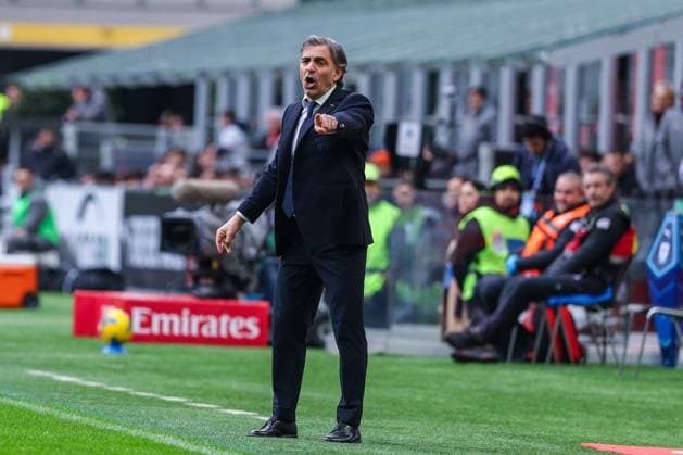 CALCIO - Serie A - AC Milan vs Parma Calcio Fabio Pecchia Head Coach of Parma Calcio 1913 gestures during Serie A 2024 25 football match between AC Milan and Parma Calcio 1913 at San Siro Stadium Milan Italy  Copyright: xIPAxSport ABACAx
