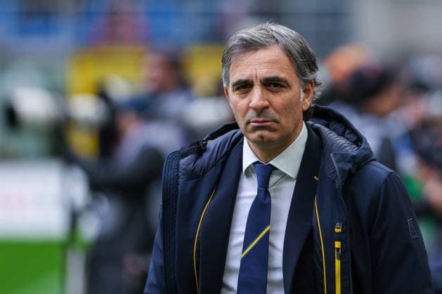 CALCIO - Serie A - AC Milan vs Parma Calcio Fabio Pecchia Head Coach of Parma Calcio 1913 looks on during Serie A 2024 25 football match between AC Milan and Parma Calcio 1913 at San Siro Stadium Milan Italy  Copyright: xIPAxSport ABACAx