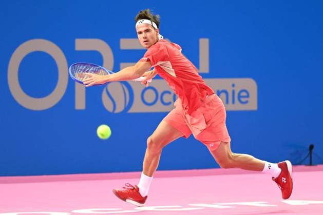 TENNIS : Open Sud de France ATP, Tennis Herren 250 - 27 01 2025 MONTPELLIER, FRANCE - JANUARY 27 : Yunchaokete BU (CHN) vs.Daniel ALTMAIER (GER) during the qualifying final of the ATP 250 Open Sud de France tournament in Montpellier, France on January 27th, 2025. MontpellierFrance  Copyright: xValentinaxClaretx