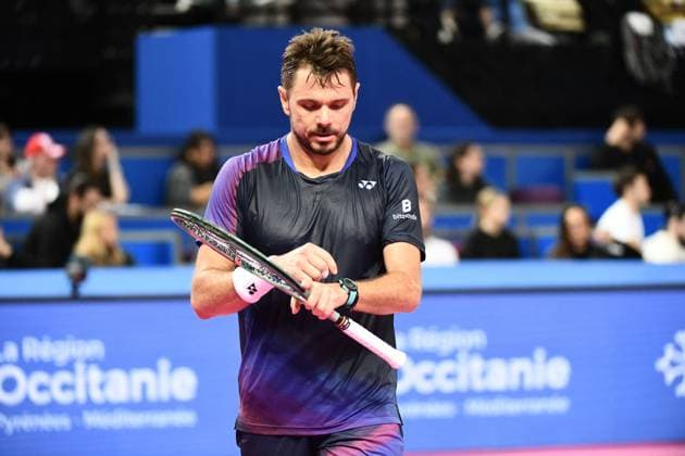 TENNIS : Open Sud de France ATP, Tennis Herren 250 - 27 01 2025 MONTPELLIER, FRANCE - JANUARY 27 : WC Stan WAWRINKA (SUI) vs. Arthur CAZAUX (FRA) at the ATP 250 Open Sud de France tournament in Montpellier, France on January 27th, 2025. MontpellierFrance  Copyright: xValentinaxClaretx