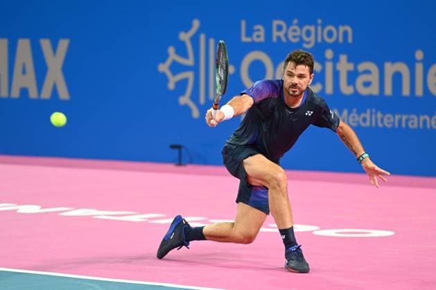 TENNIS : Open Sud de France ATP, Tennis Herren 250 - 27 01 2025 MONTPELLIER, FRANCE - JANUARY 27 : WC Stan WAWRINKA (SUI) vs. Arthur CAZAUX (FRA) at the ATP 250 Open Sud de France tournament in Montpellier, France on January 27th, 2025. MontpellierFrance  Copyright: xValentinaxClaretx