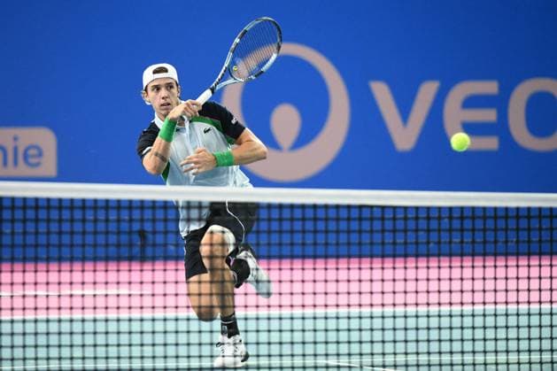 TENNIS : Open Sud de France ATP, Tennis Herren 250 - 27 01 2025 MONTPELLIER, FRANCE - JANUARY 27 : WC Stan WAWRINKA (SUI) vs. Arthur CAZAUX (FRA) at the ATP 250 Open Sud de France tournament in Montpellier, France on January 27th, 2025. MontpellierFrance  Copyright: xValentinaxClaretx