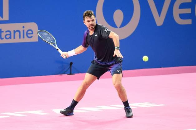 TENNIS : Open Sud de France ATP, Tennis Herren 250 - 27 01 2025 MONTPELLIER, FRANCE - JANUARY 27 : WC Stan WAWRINKA (SUI) vs. Arthur CAZAUX (FRA) at the ATP 250 Open Sud de France tournament in Montpellier, France on January 27th, 2025. MontpellierFrance  Copyright: xValentinaxClaretx