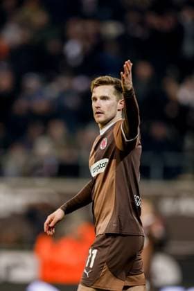 Hamburg, January 26, 2025 Football, 1 Bundesliga 2024 25, FC St Pauli 1 FC Union Berlin Johannes Eggestein FC St Pauli, 11 DFL REGULATIONS PROHIBIT ANY USE OF PHOTOGRAPHS AS IMAGE SEQUENCES AND OR QUASI VIDEO