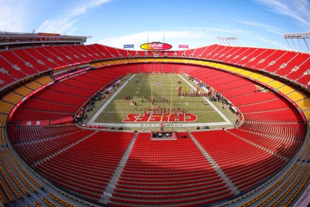 KANSAS CITY, MO - JANUARY 26: A high, wide view from the end zone before the AFC Championship game between the Buffalo Bills and Kansas City Chiefs on January 26, 2025 at GEHA Field at Arrowhead Stadium in Kansas City, MO. (Photo by Scott Winters Icon Sportswire) NFL, American Football Herren, USA JAN 26 AFC Championship - Bills at Chiefs EDITORIAL USE ONLY Icon2501260040