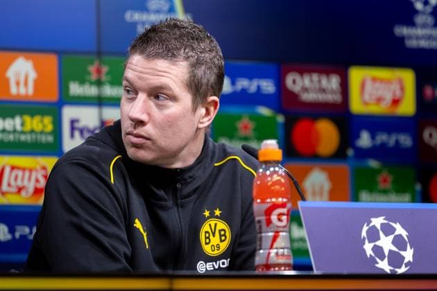 28 01 2025, Press conference for the UEFA Champions League match between Borussia Dortmund and Shakhtar Donetsk with head coach Mike Tullberg Borussia Dortmund , Dortmund Signal Iduna Park NRW Germany xRHR PHOTO ENx Copyright: DennisxEwert RHR-FOTOx RHR-FOTO DE