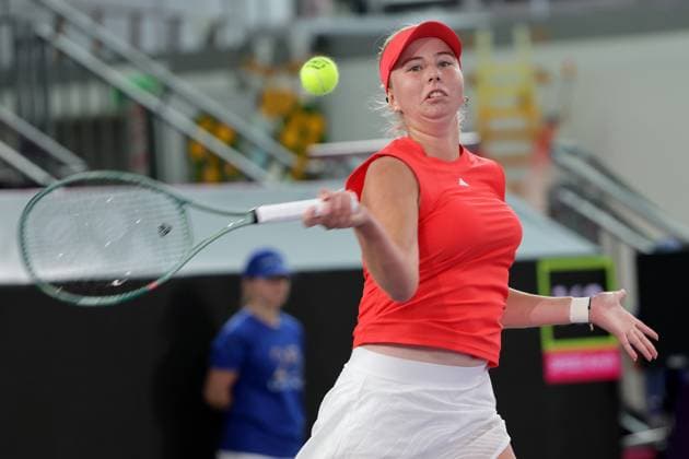 TENNIS - WTA, Tennis Damen Upper Austria Ladies Linz LINZ,AUSTRIA,28.JAN.25 - TENNIS - WTA Tour, Upper Austria Ladies Linz. Image shows Clara Tauson (DEN).  GEPAxpictures xWalterxLuger