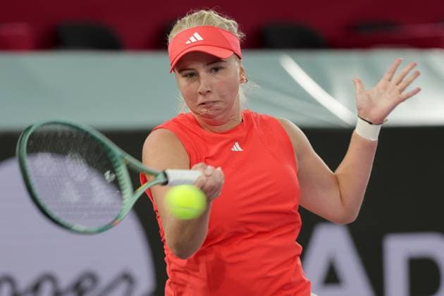 TENNIS - WTA, Tennis Damen Upper Austria Ladies Linz LINZ,AUSTRIA,28.JAN.25 - TENNIS - WTA Tour, Upper Austria Ladies Linz. Image shows Clara Tauson (DEN).  GEPAxpictures xWalterxLuger