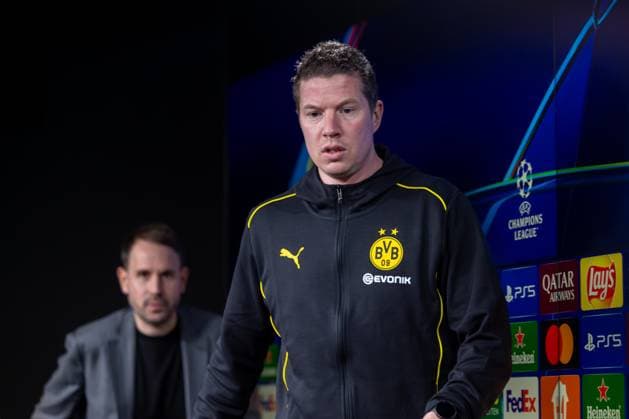 28 01 2025, Press conference for the UEFA Champions League match between Borussia Dortmund and Shakhtar Donetsk with head coach Mike Tullberg Borussia Dortmund , Dortmund Signal Iduna Park NRW Germany xRHR PHOTO ENx Copyright: DennisxEwert RHR-FOTOx RHR-FOTO DE