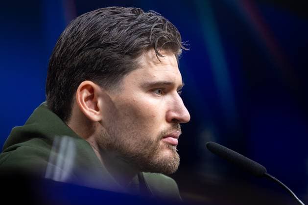 28 01 2025, Press conference for the UEFA Champions League match between Borussia Dortmund and Shakhtar Donetsk with goalkeeper Gregor Kobel Borussia Dortmund , Dortmund Signal Iduna Park NRW Germany xRHR PHOTO ENx Copyright: DennisxEwert RHR-FOTOx RHR-FOTO DE