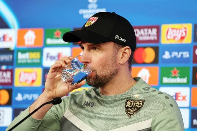 28.01.25 VfB Stuttgart PK Hoeneß Deutschland, Stuttgart, 28.01.2025, Fussball, UEFA Champions League, VfB Stuttgart, Pressekonferenz PK: Sebastian Hoeneß (Trainer).