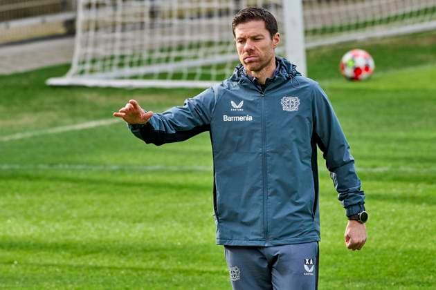 LEVERKUSEN, GERMANY - 28 JANUARY, 2025: Xabi Alonso - Practice FC Bayer 04 Leverkusen at BayArena. For editorial use only. Resale or distribution is prohibited.  Copyright: xVITALIIxKLIUIEVx