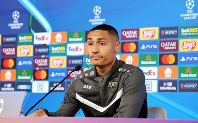 28 01 25 VfB Stuttgart PK Millot Germany, Stuttgart, 28 01 2025, Football, UEFA Champions League, VfB Stuttgart, Press conference PK Enzo Millot