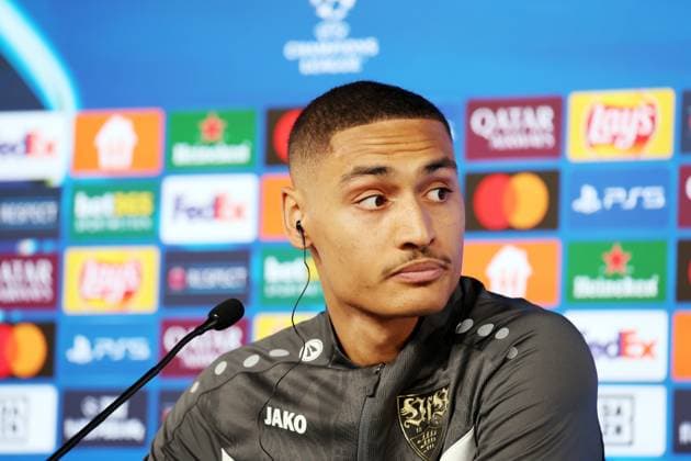 28 01 25 VfB Stuttgart PK Millot Germany, Stuttgart, 28 01 2025, Football, UEFA Champions League, VfB Stuttgart, Press conference PK Enzo Millot
