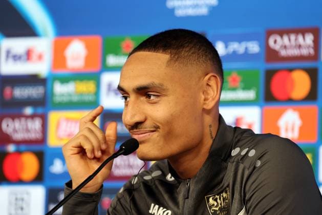 28 01 25 VfB Stuttgart PK Millot Germany, Stuttgart, 28 01 2025, Football, UEFA Champions League, VfB Stuttgart, Press conference PK Enzo Millot