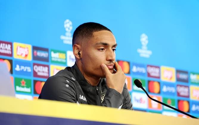 28 01 25 VfB Stuttgart PK Millot Germany, Stuttgart, 28 01 2025, Football, UEFA Champions League, VfB Stuttgart, Press conference PK Enzo Millot