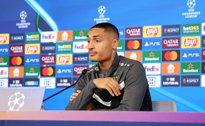 28 01 25 VfB Stuttgart PK Millot Germany, Stuttgart, 28 01 2025, Football, UEFA Champions League, VfB Stuttgart, Press conference PK Enzo Millot